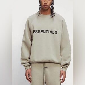 Fear of God Essentials Taupe Crewneck Sweatshirt Men’s New Sz XL